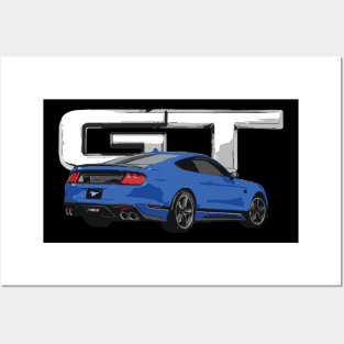 Mustang GT Velocity Blue Posters and Art